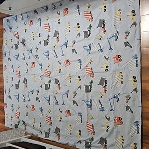 Pottery Barn Kids Duvet Cover Set with Pillow Sham Twin Construction Trucks